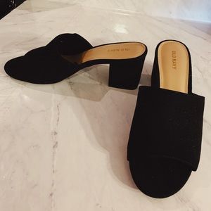 Black Suede Chunky Heels